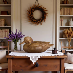 Huitony hand-painted duck statue showcases artisan detail and durable resin finish.
