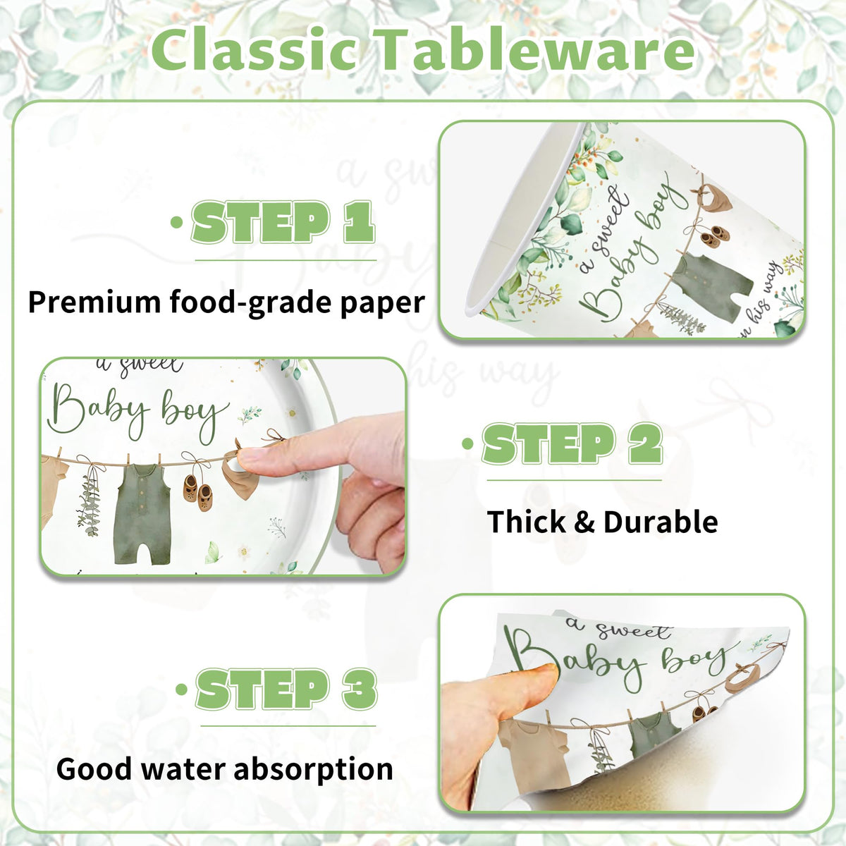 HUIYANFSY 7-inch plates and napkins support kid-friendly serving and décor