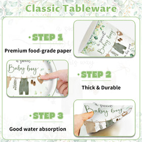 HUIYANFSY 7-inch plates and napkins support kid-friendly serving and décor