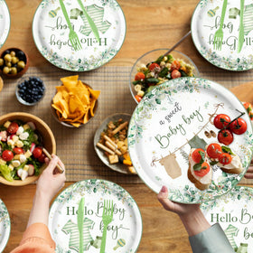HUIYANFSY 9-inch plates provide sturdy dining for a 20-guest party