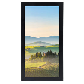 HUKONHEP 9x24 black frame with plexiglass for clear family photos.