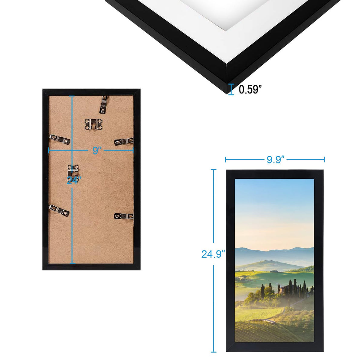 HUKONHEP horizontal and vertical 9x24 frame on wall.