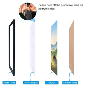 HUKONHEP wall mount frame with plexiglass for versatile display.