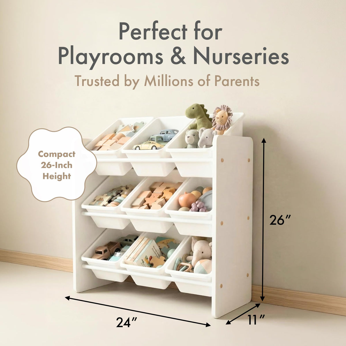 Humble Crew BPA-free bins simplify cleanup and storage.