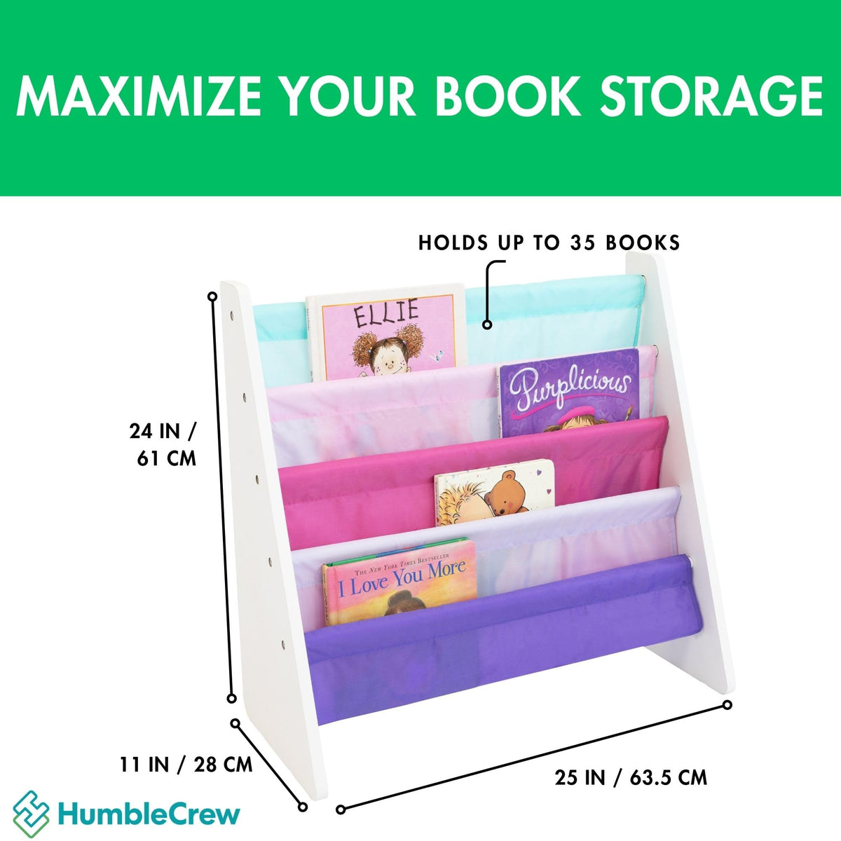 Compact Humble Crew Bookshelf fits small spaces like bedrooms or play areas