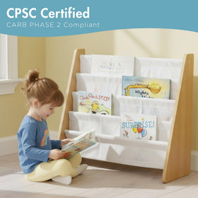 Humble Crew Kids Bookshelf easy-clean surfaces simplify daily tidy up