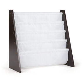 Humble Crew kids bookshelf with front facing display to aid book recognition and selection.