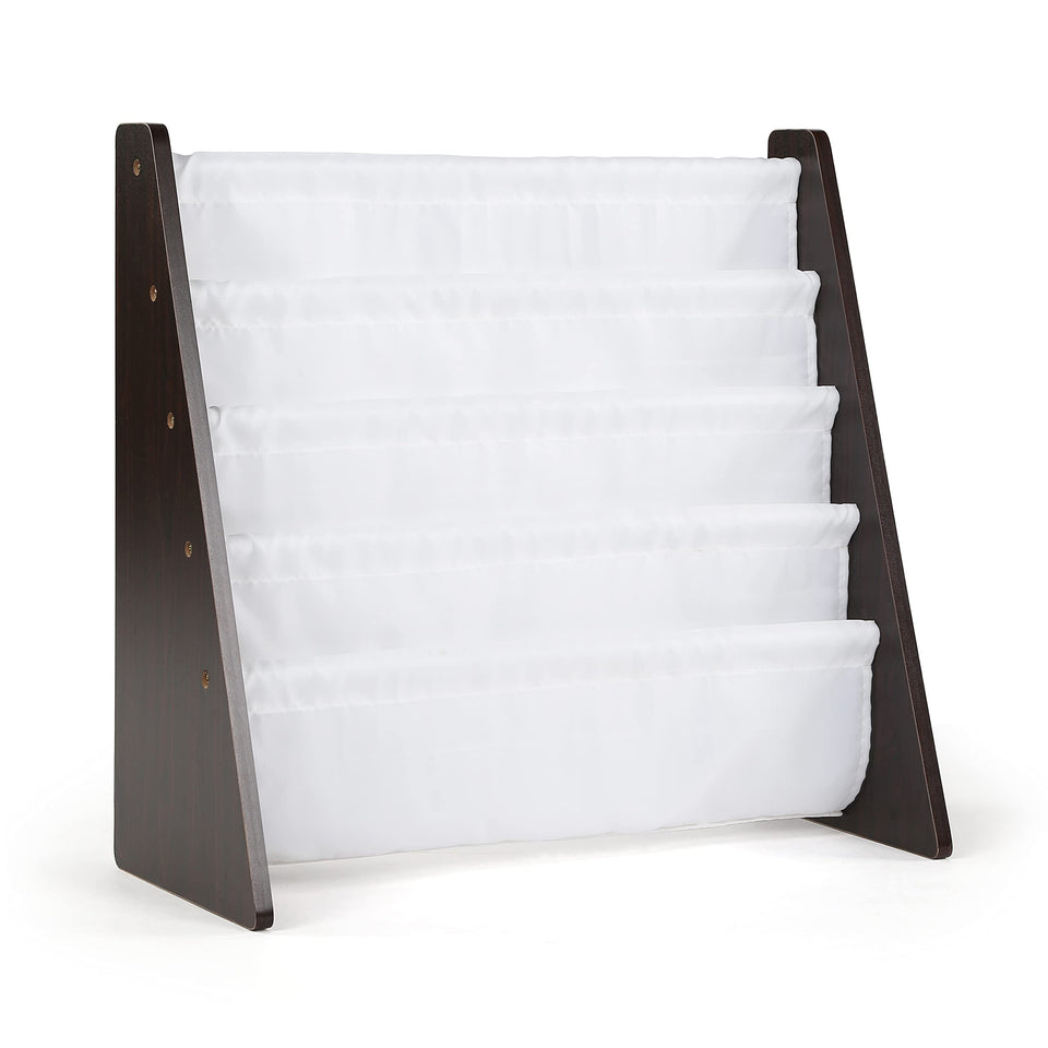 Humble Crew kids bookshelf with front facing display to aid book recognition and selection.