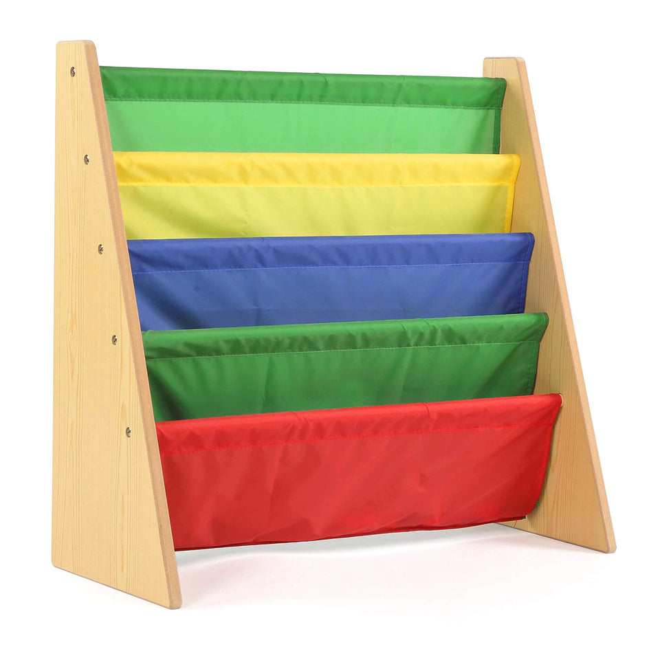 Humble Crew Kids Bookshelf front-facing display supports easy book selection.