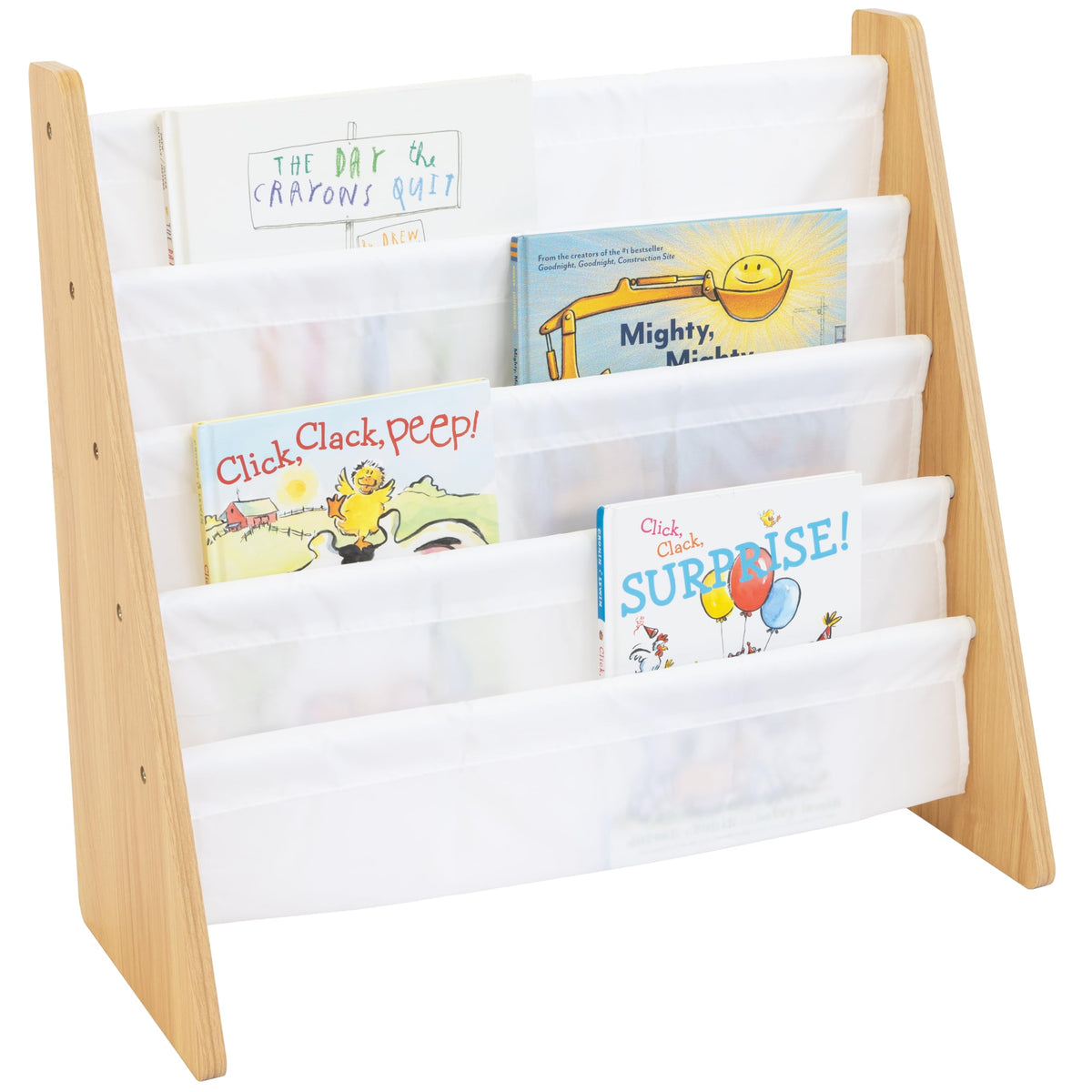 Humble Crew Kids Bookshelf front-facing display helps kids pick books independently