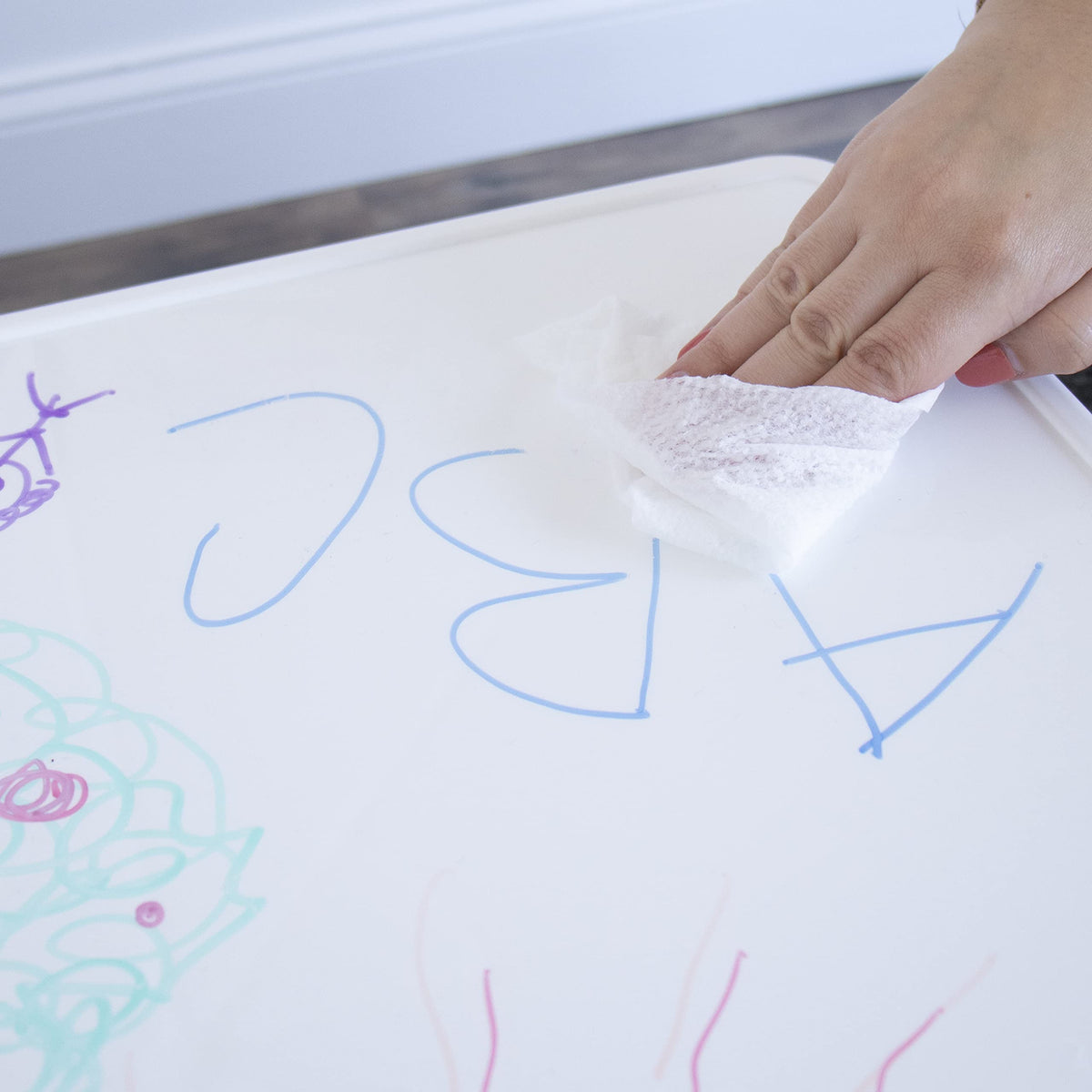 Humble Crew surface wipes clean in seconds after snacks and crafts.