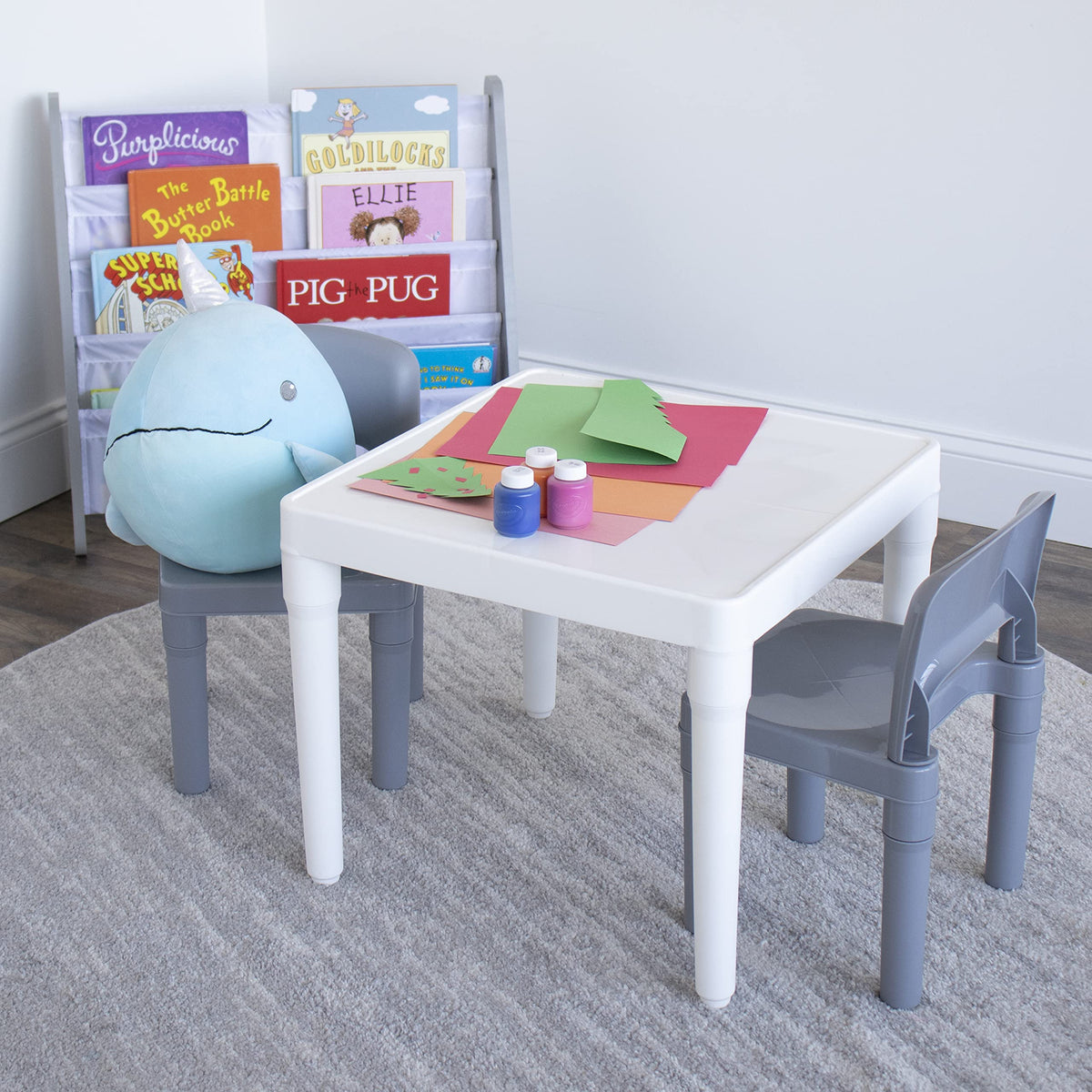 Humble Crew table-chair-set side view showing compact footprint for small spaces.