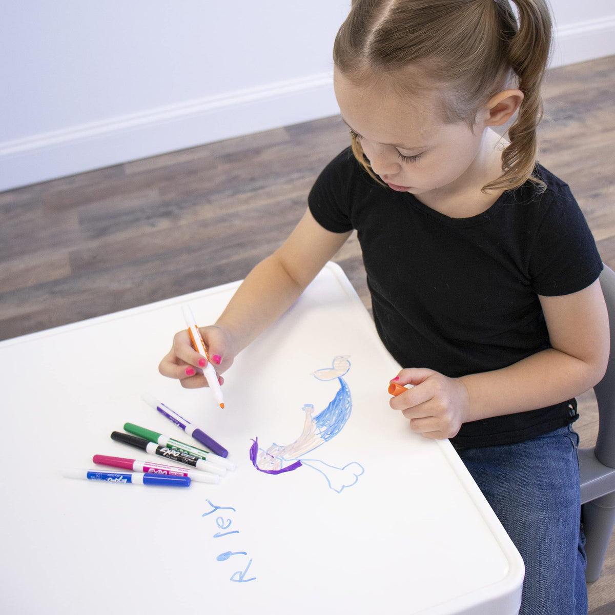 Humble Crew table legs and sturdy base support up to 50 lbs during active play.