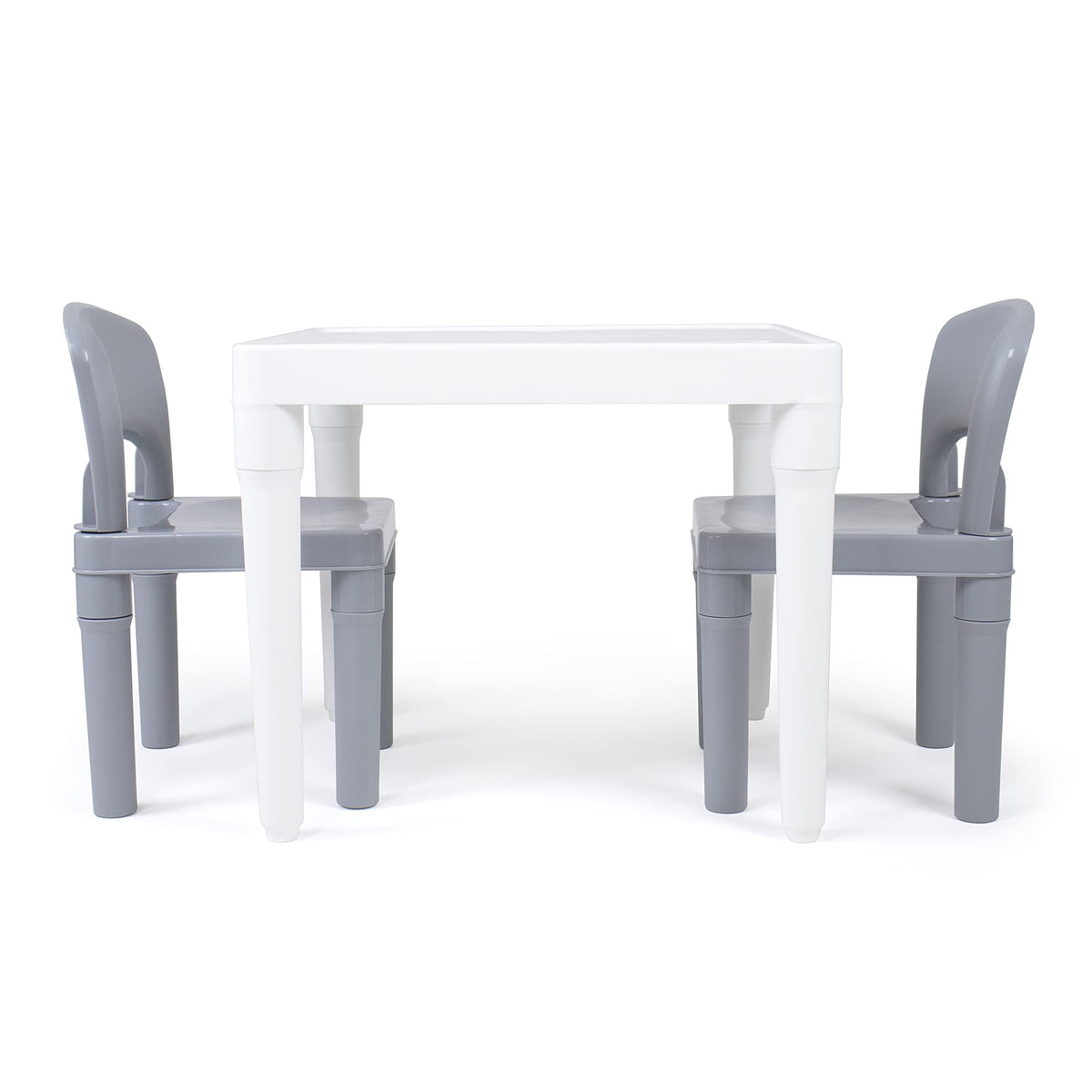 Humble Crew table chair set color white and grey finish.