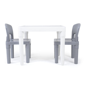 Humble Crew table chair set color white and grey finish.