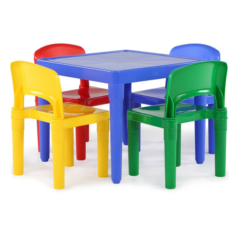Humble Crew kids table set with blue table top for easy meals and crafts