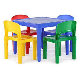 Humble Crew kids table set with blue table top for easy meals and crafts