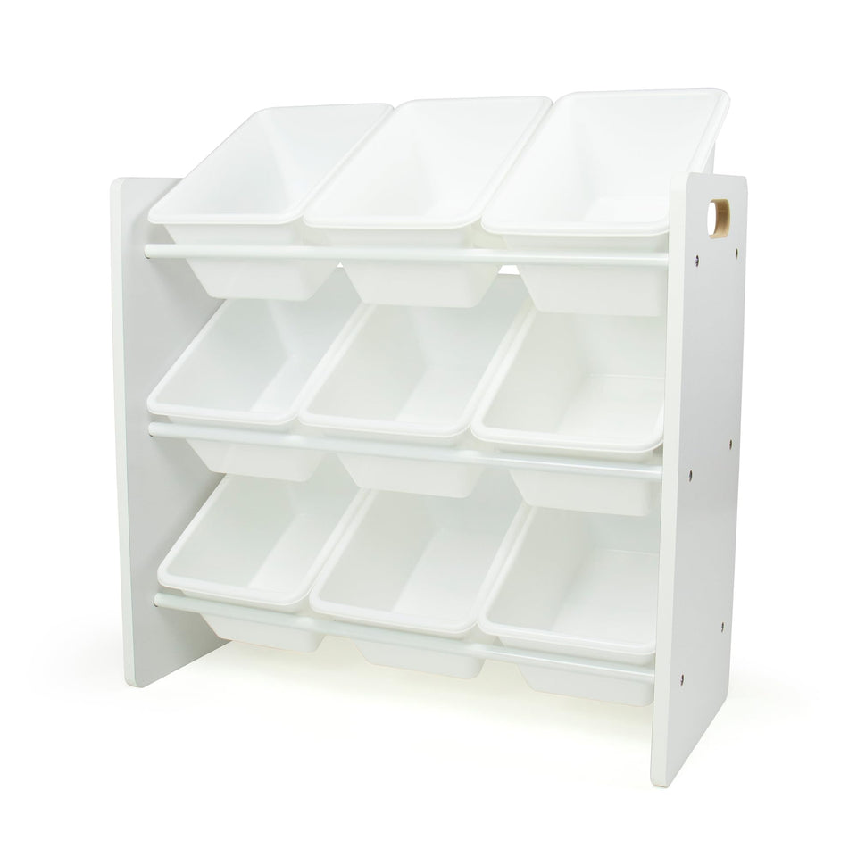 Humble Crew toy organizer with three-tier design and easy-access bins.