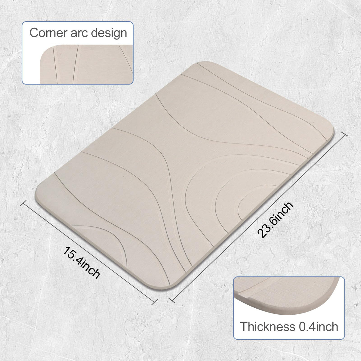 HUMIGA non-slip underlay keeps the mat securely in place on wet floors