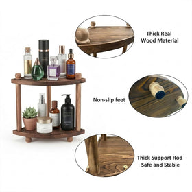 Humskur dual-tier shelf saves counter space while displaying daily essentials neatly.