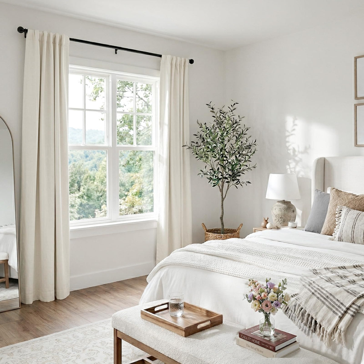 Hundred Percent Blackout Shield machine-washable curtains simplify upkeep.