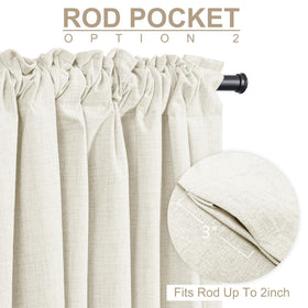 Hundred Percent Blackout Shield beige curtains create soft, durable ambience for living spaces.