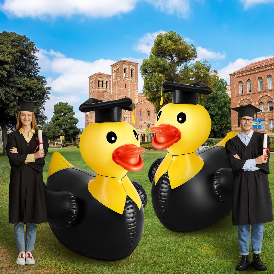 Hungdao graduation giant inflatable duck with cap and gown for festive party decor