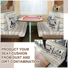 HunnmingRe bench cover for RV dinette; snug fit and easy care