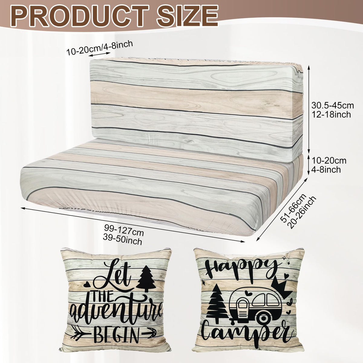 HunnmingRe pillowcase for RV dinette with winter pattern; keeps cushions fresh