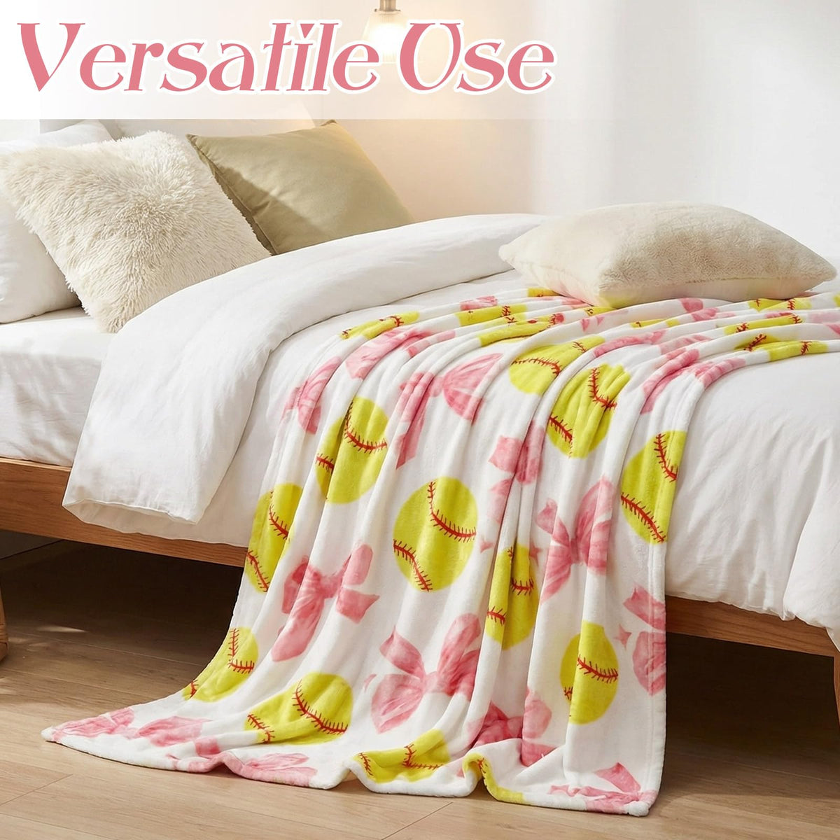 HunnmingRe softball blanket folded for versatile travel and home use.