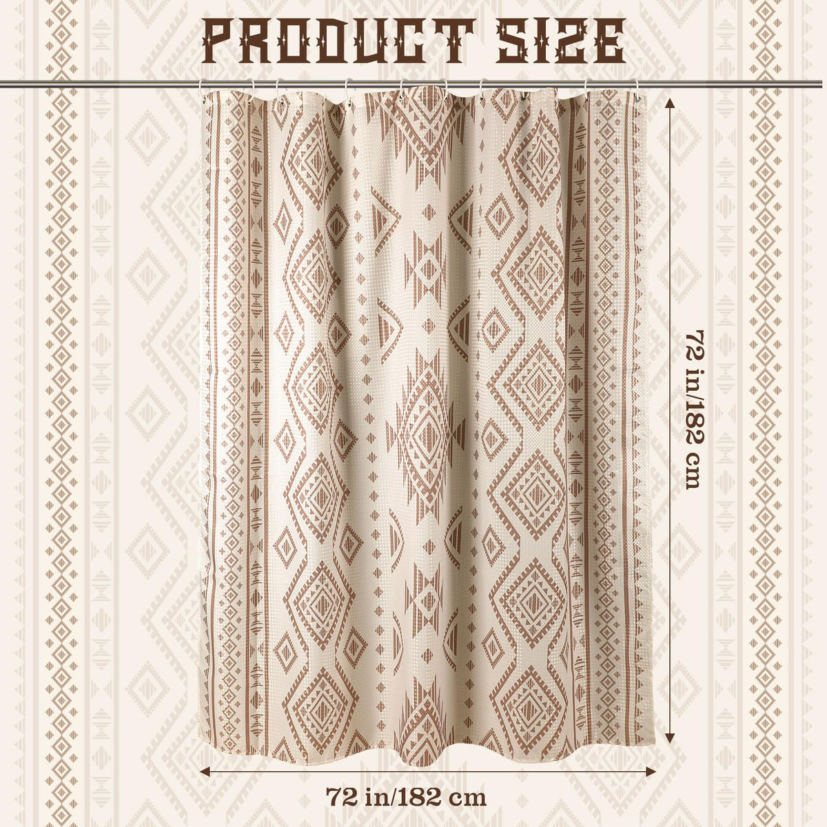 HunnmingRe Southwest aztec design elevates bath decor with warm color accents.
