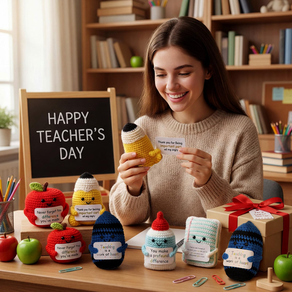 HunnmingRe doll set with thank-you cards enhances gifting presentation.