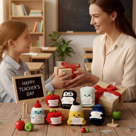HunnmingRe pencil-doll adds cheerful desk decor for classrooms.