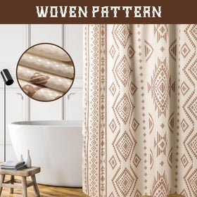 HunnmingRe waffle-pattern curtain adds texture and easy maintenance for daily showers.