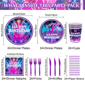 Huorege music dance tableware set dessert plates brighten treats for guests.