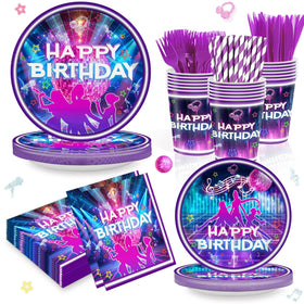 Huorege music dance tableware set dinner plates create a lively party atmosphere.