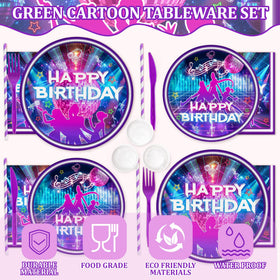Huorege music dance tableware set napkins simplify cleanup with flair.