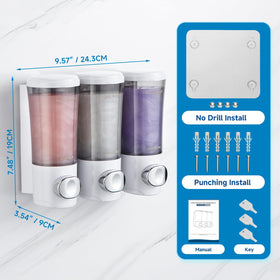 Huotdy Suntys shower dispenser top view showcases compact design and accessible pump.