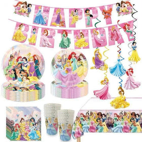 Hupalun Disney Princess birthday plates 9in and 7in for themed dining