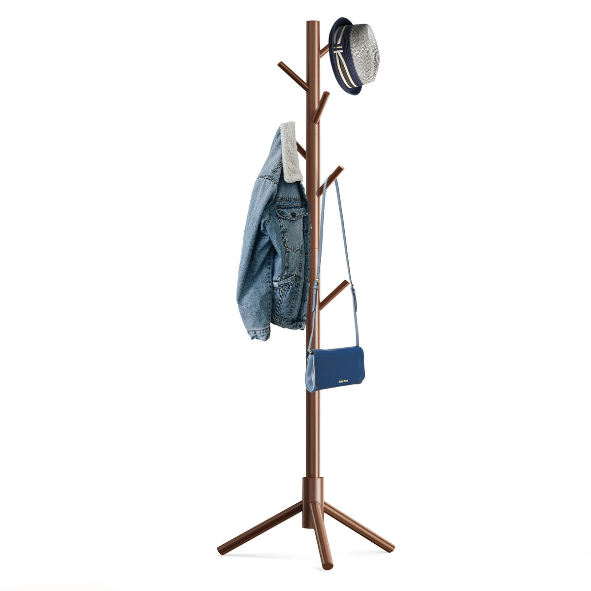 Hupmad wooden tree coat rack base stability for steady daily use.