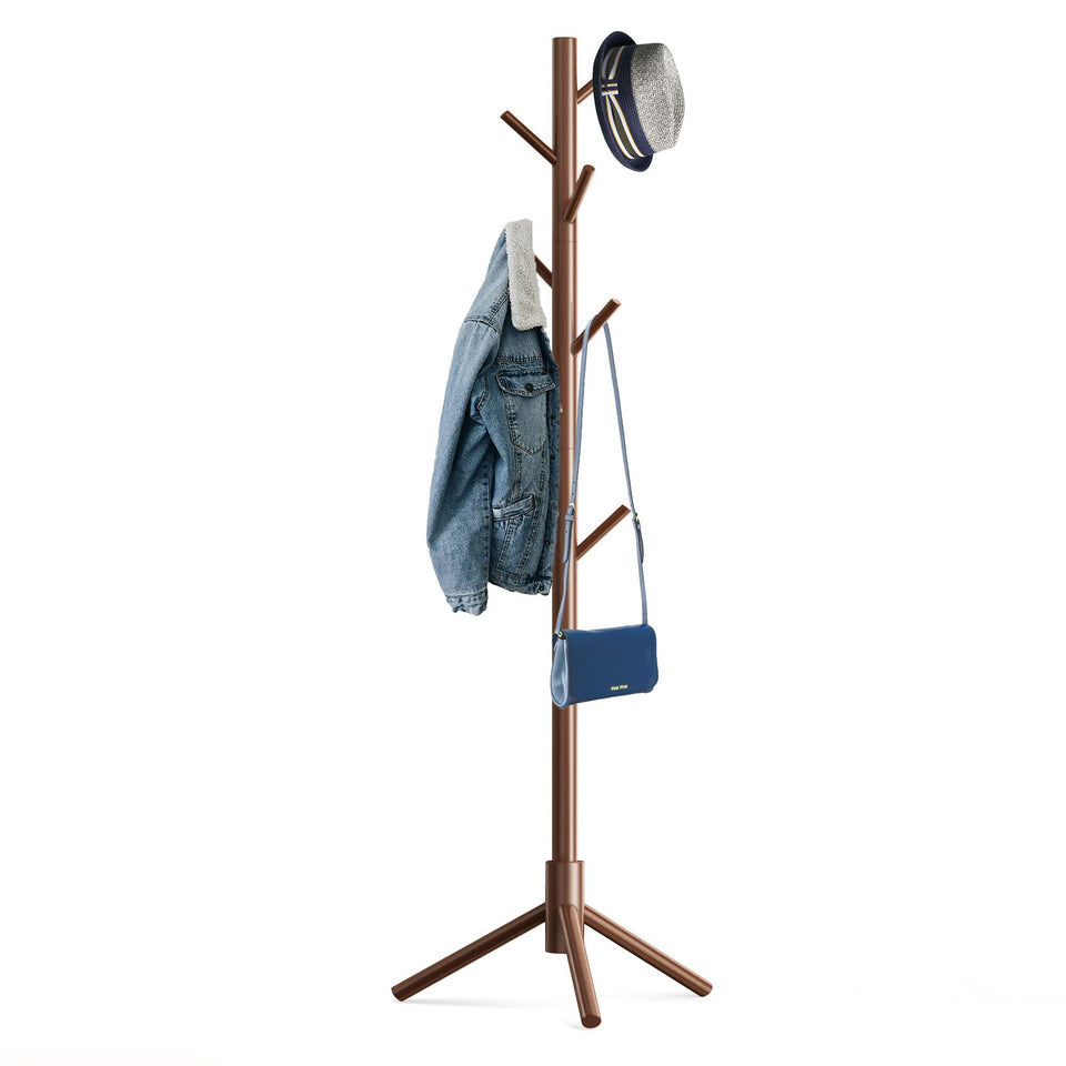 Hupmad wooden tree coat rack base stability for steady daily use.