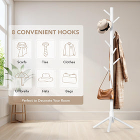 Hupmad wooden tree coat rack stand for bedrooms and offices.