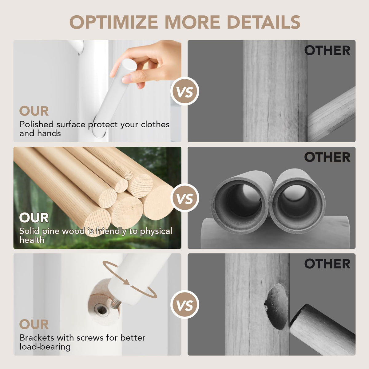 Hupmad wooden tree coat rack stand easy moving and placement.