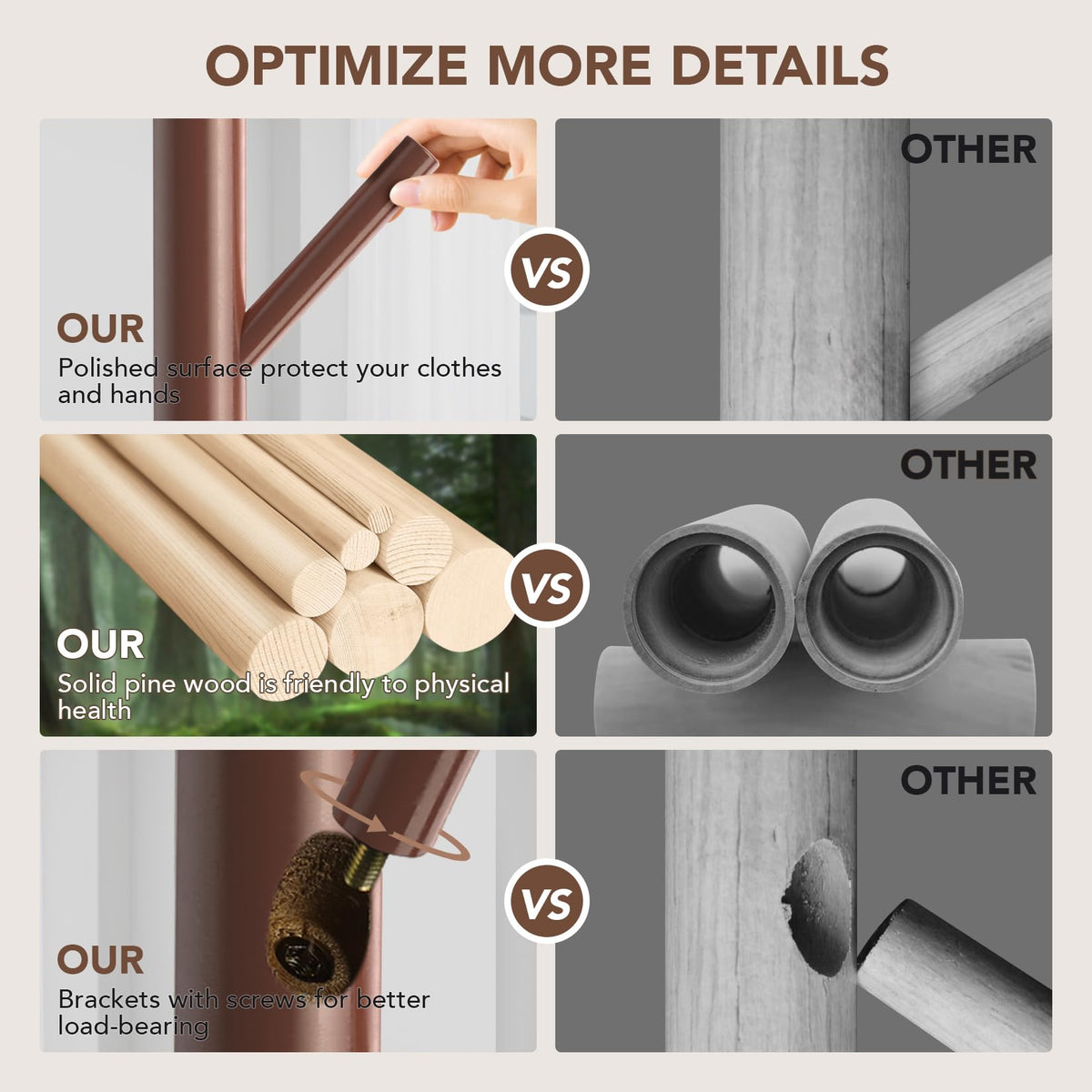 Hupmad wooden tree coat rack tool-free assembly for quick setup.