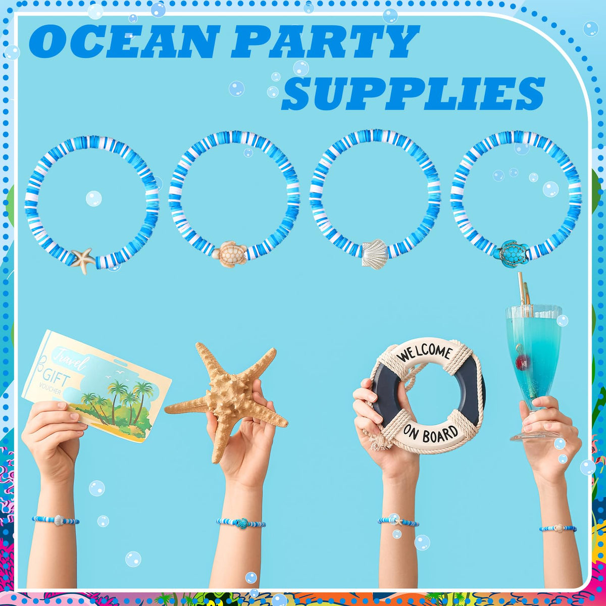 Huquary ocean bracelets as a stylish beach party favor pack