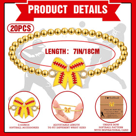 Huquary softball bow accessory close-up with sparkling gold beads