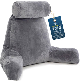 Husband Pillow XXL backrest with arms offers upright support for reading