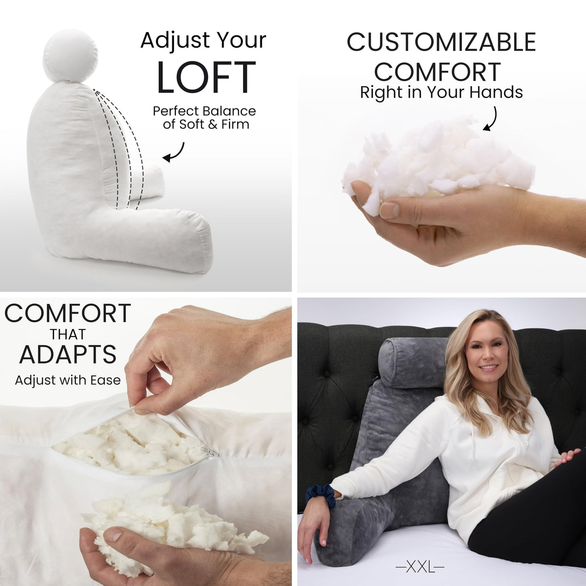 Husband Pillow XXL neck roll provides head support during TV time