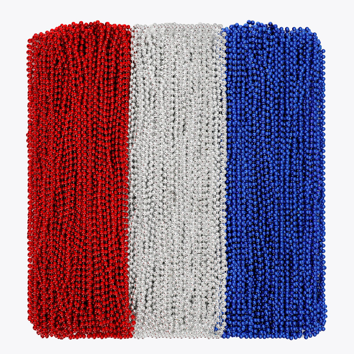 Huskein independence day pack 120pcs red-silver-blue beads for festive parades