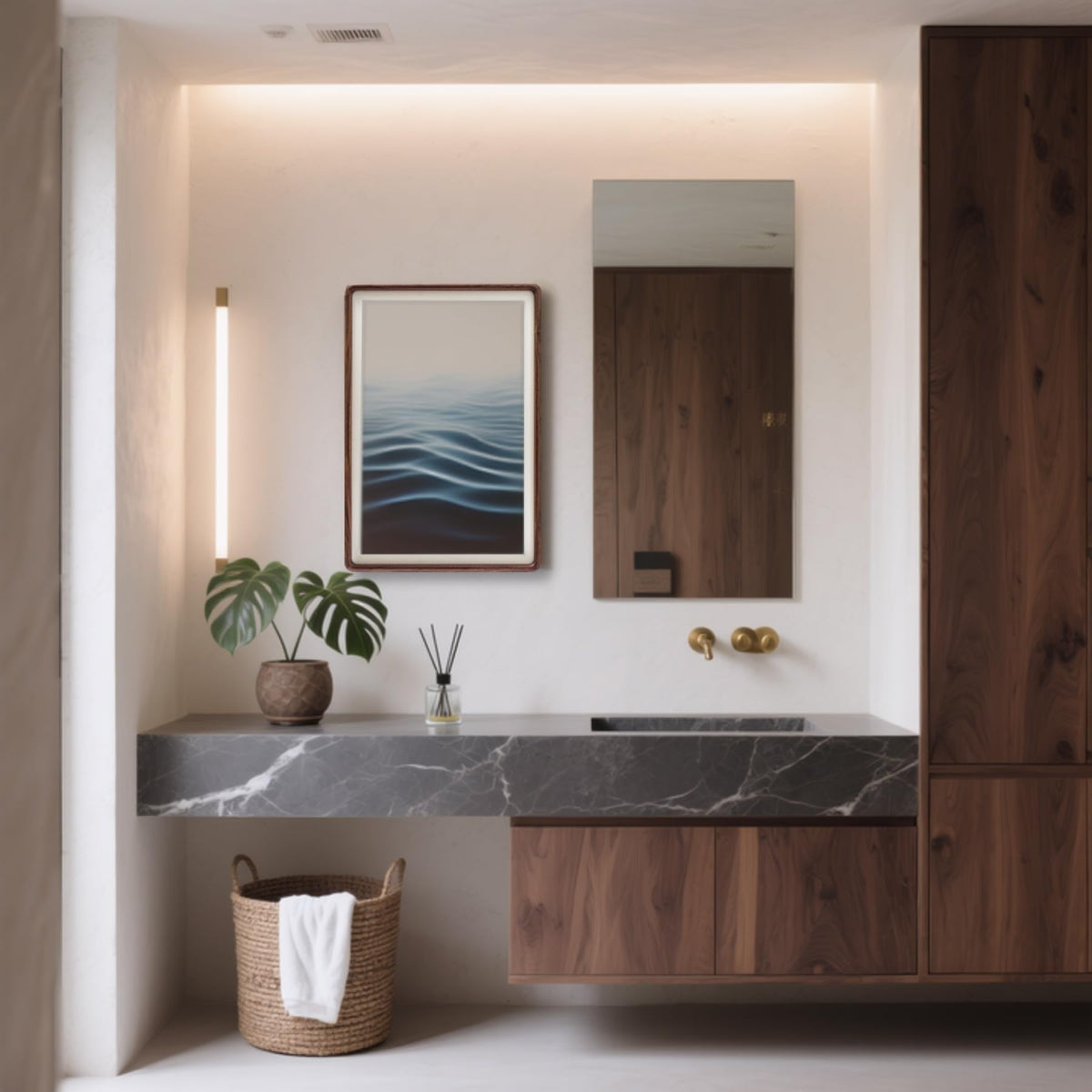 Husteria frame includes invisible nails for clean, secure wall mounting